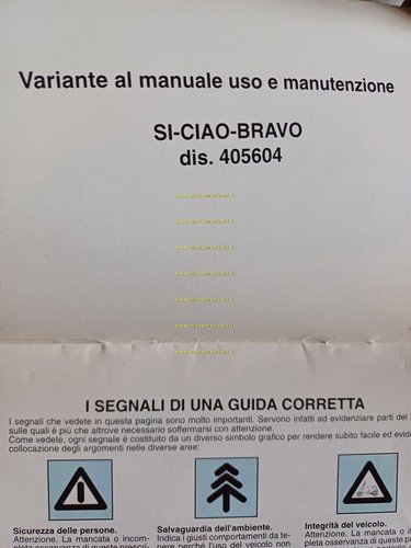 Piaggio 50 Ciao Mix ZAP C03 AGGIORNAMENTO manuale uso manutenzione …