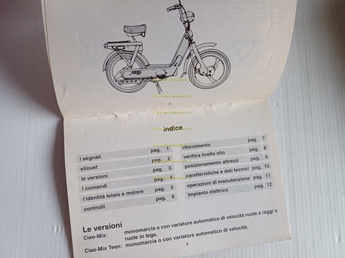 Piaggio 50 Ciao Mix ZAP C03 AGGIORNAMENTO manuale uso manutenzione …