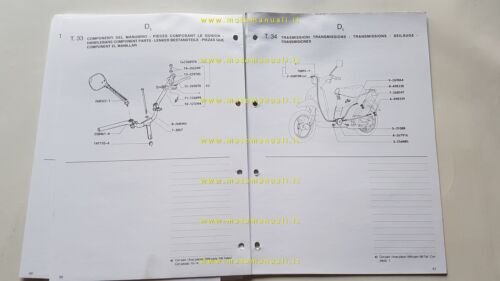 Piaggio 50 Free 1992 catalogo ricambi originale