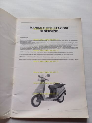 Piaggio 50 Scatto 1990 manuale officina italiano originale shop manual