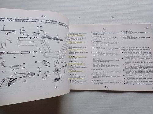 Piaggio 50 SI - Bravo 1989 catalogo ricambi italiano originale