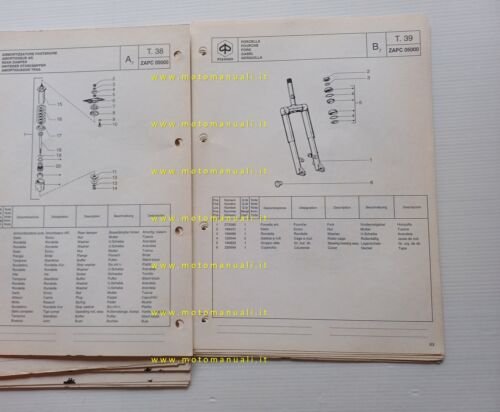 Piaggio 50 Si Mix 1996 catalogo ricambi originale