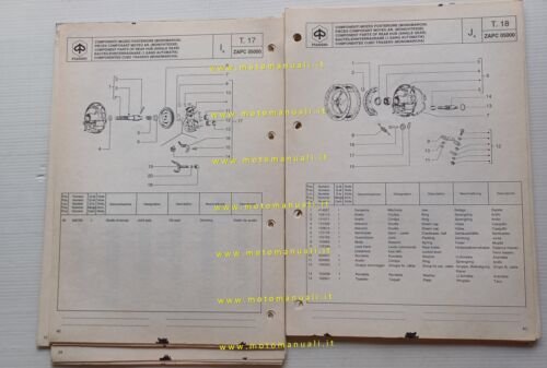 Piaggio 50 Si Mix 1996 catalogo ricambi originale