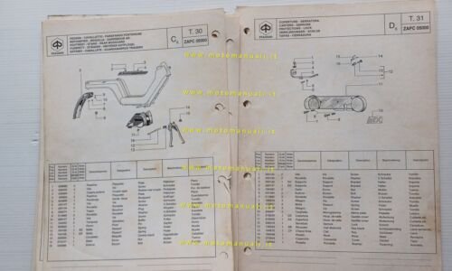 Piaggio 50 Si Mix 1996 catalogo ricambi originale