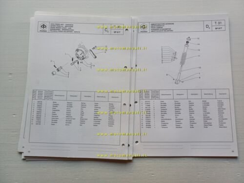 Piaggio 50 SKR City 1998 catalogo ricambi originale spare part …