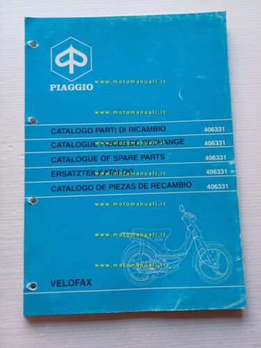 Piaggio 50 Velofax 1995-96 catalogo ricambi originale spare part catalogue
