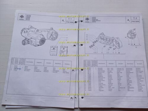Piaggio 50 Velofax 1995-96 catalogo ricambi originale spare part catalogue