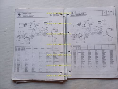 Piaggio 50 Vespa ET2 Iniezione 1997 catalogo ricambi originale