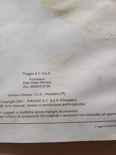Piaggio 50 ZIP SP-Catalyzed- 4T 50-125 2000 manuale officina TELAIO …