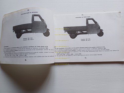 Piaggio APE - Vespacar TM P703 - P703V 1989 catalogo …