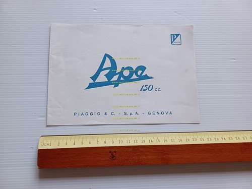 Piaggio Ape 150 ( AB2 1953 ?) depliant italiano originale …