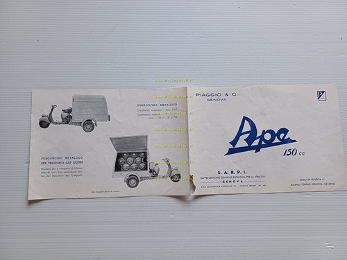 Piaggio Ape 150 ( AB2 1953 ?) depliant italiano originale …