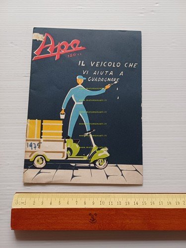 Piaggio Ape 150 B AB1 pianale-ribaltabile-furgoncino depliant italiano originale