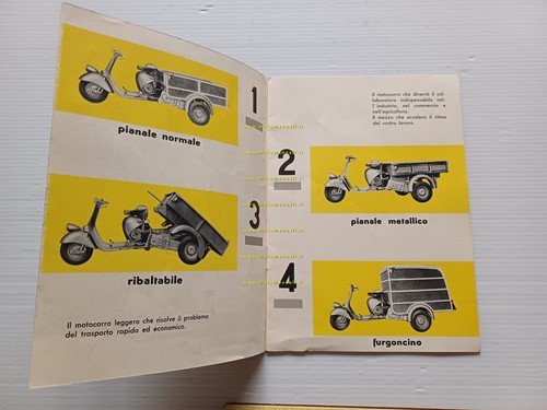 Piaggio Ape 150 B AB1 pianale-ribaltabile-furgoncino depliant italiano originale