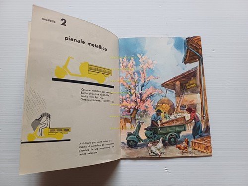 Piaggio Ape 150 B AB1 pianale-ribaltabile-furgoncino depliant italiano originale