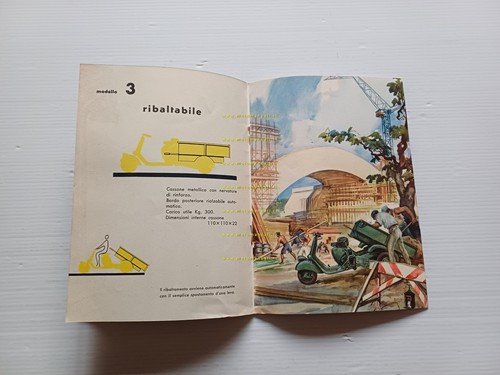 Piaggio Ape 150 B AB1 pianale-ribaltabile-furgoncino depliant italiano originale