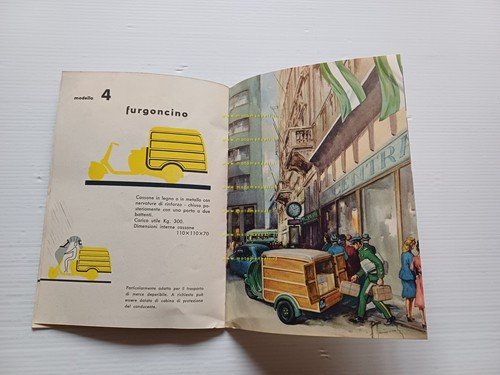 Piaggio Ape 150 B AB1 pianale-ribaltabile-furgoncino depliant italiano originale