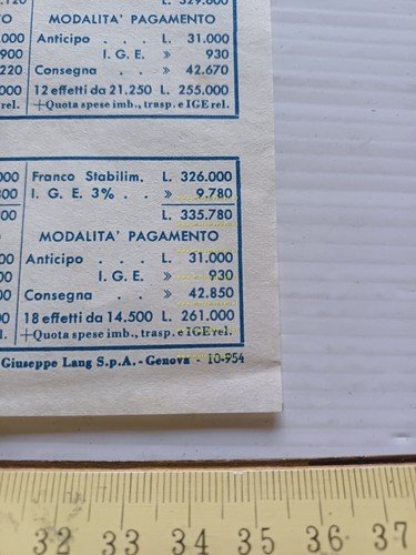 Piaggio Ape 150 listino versioni 1954-55 depliant italiano originale