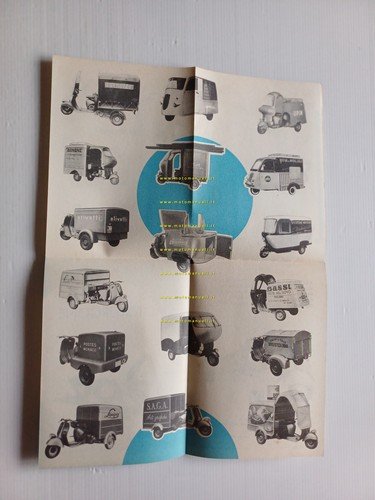 Piaggio Ape 150 versioni speciali 1955-56 depliant italiano originale