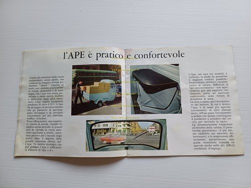 Piaggio Ape 350 - 400 - 500 1966 depliant italiano …