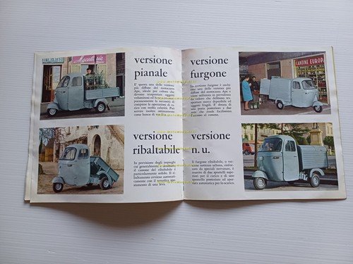 Piaggio Ape 350 - 400 - 500 1966 depliant italiano …