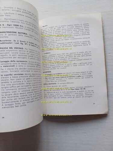 Piaggio Ape 450 - 400 - 350 1966 manuale uso …