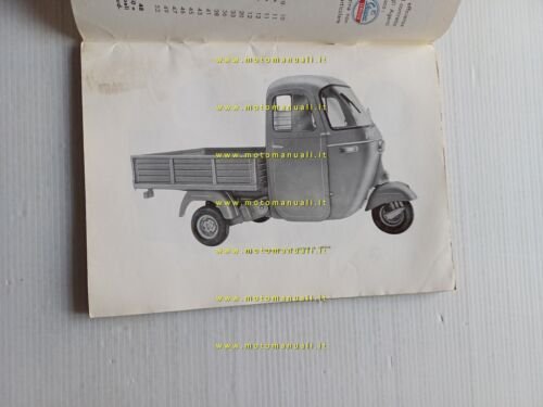 Piaggio Ape 450 - 400 - 350 1966 manuale uso …