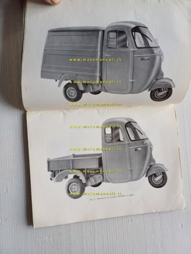 Piaggio Ape 450 - 400 - 350 1966 manuale uso …