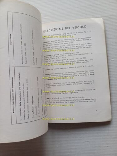 Piaggio Ape 450 - 400 - 350 1966 manuale uso …