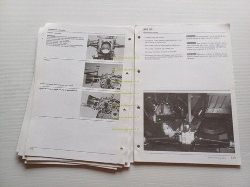 Piaggio Ape 50 - Poker AGGIORNAMENTO manuale officina italiano originale