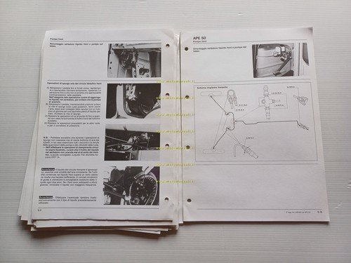 Piaggio Ape 50 - Poker AGGIORNAMENTO manuale officina italiano originale