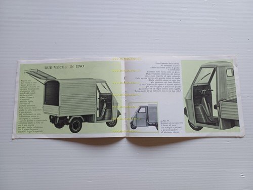 Piaggio Ape 50 1969 depliant italiano originale motocarro 3 wheeler