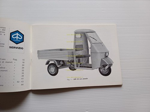 Piaggio APE 50 1969 manuale uso manutenzione motocarro originale 3 …