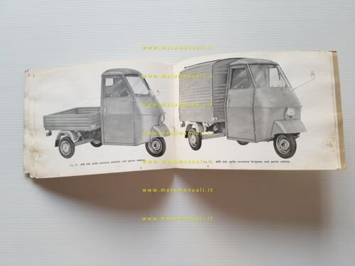Piaggio APE 50-250 1970 manuale uso manutenzione motocarro originale 3 …