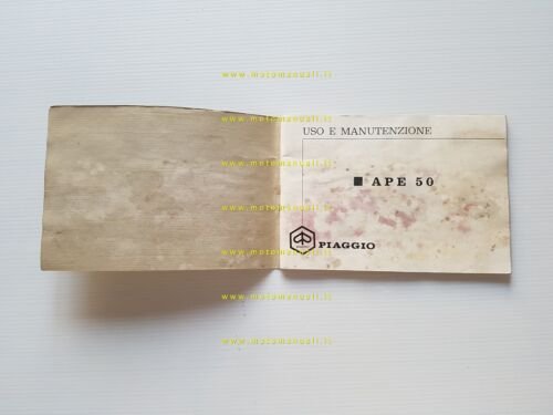 Piaggio APE 50-250 1970 manuale uso manutenzione motocarro originale 3 …