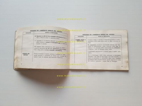 Piaggio APE 50-250 1970 manuale uso manutenzione motocarro originale 3 …