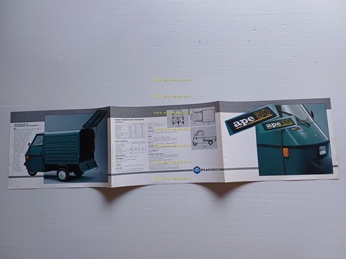 Piaggio APE 50 anni 90 depliant italiano originale
