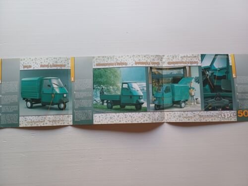 Piaggio Ape 50 anni 90 depliant originale ITALIANO motocarro