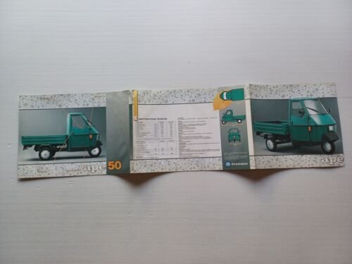 Piaggio Ape 50 anni 90 depliant originale ITALIANO motocarro