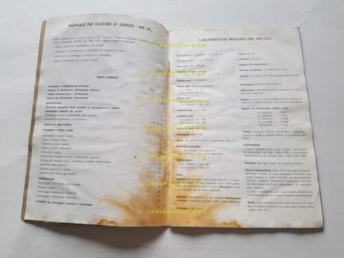 Piaggio Ape 50 Motocarro 1969 manuale officina originale workshop manual
