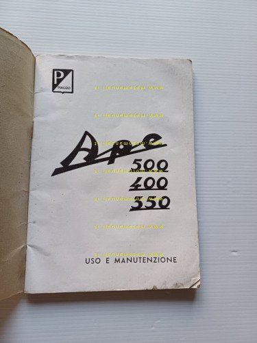 Piaggio Ape 500 400 350 1967 manuale uso manutenzione libretto …