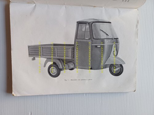 Piaggio Ape 500 400 350 1967 manuale uso manutenzione libretto …