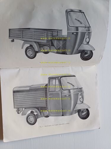 Piaggio Ape 500 400 350 1967 manuale uso manutenzione libretto …