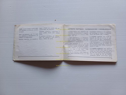 Piaggio Ape AC3 1960 manuale uso manutenzione libretto istruzioni originale
