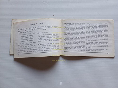 Piaggio Ape AC3 1960 manuale uso manutenzione libretto istruzioni originale