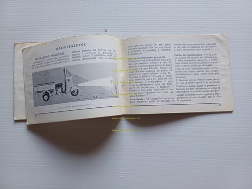 Piaggio Ape AC3 1960 manuale uso manutenzione libretto istruzioni originale