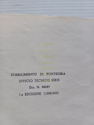 Piaggio Ape AC4 1962 manuale uso manutenzione libretto istruzioni originale