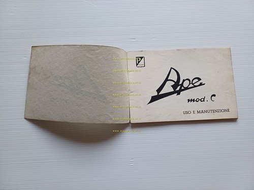 Piaggio Ape AC4 1962 manuale uso manutenzione libretto istruzioni originale