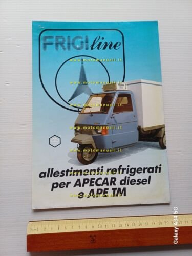 Piaggio Ape allestimento refrigerante Frigiline anni 80 depliant originale