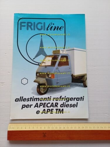 Piaggio Ape allestimento refrigerante Frigiline anni 80 depliant originale